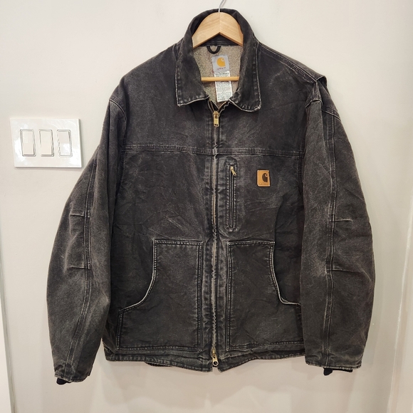 Carhartt Other - Vintage Carhartt Sherpa-Lined Ridge Jacket Canvas Faded Black C61 DKB Men’s 2XL